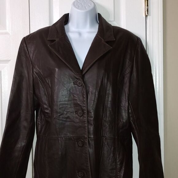 Adler collection realnz lambskin brown leather jacket Sz M - Picture 3 of 8